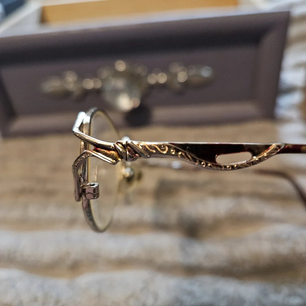 SALE ** Bill Blass Prescription Gold and Red  Eyeglasses
